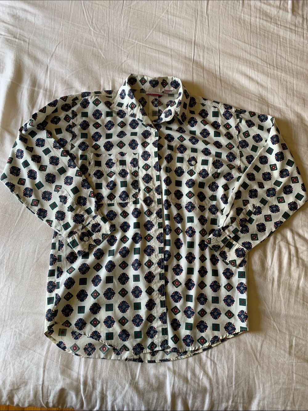 Vintage Pennylane Aztec Patterned Button-Down Shirt Women’s M